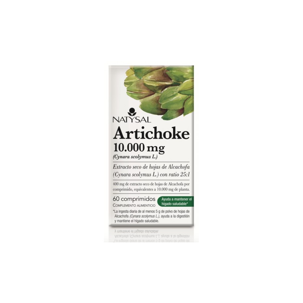 Artichoke 10.000 mg 60 comprimidos Natysal Natysal 13447 Higado y sistema hepatobiliar salud.bio