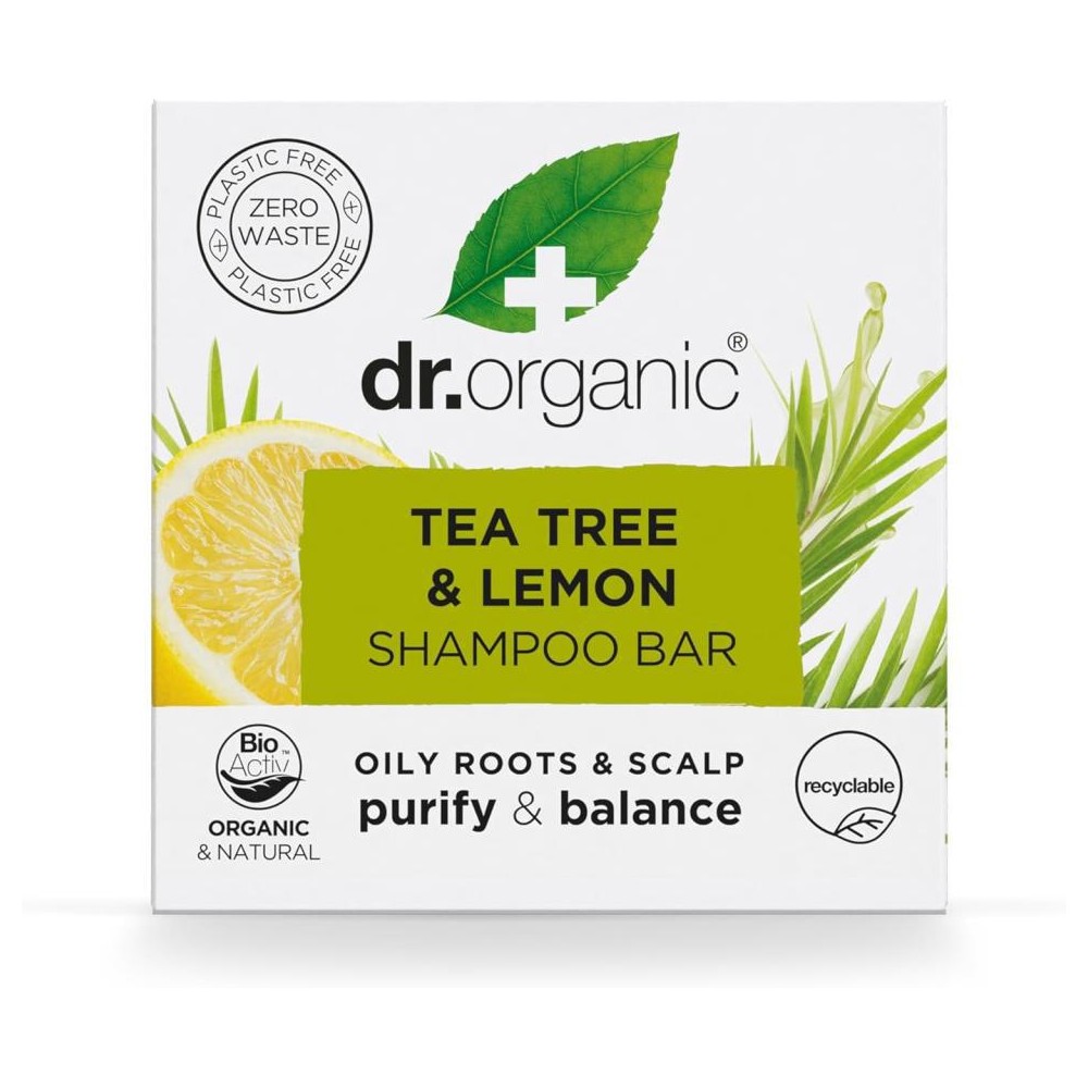 Champú Sólido Arbol del Te y limon 75 g de Dr.Organic Doctor Organic DRO-84794 Jabones y Geles Naturales salud.bio