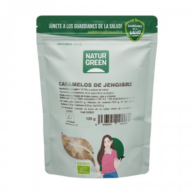 Caramelos de jengibre 125gr de Naturgreen Naturgreen NAT-19206 Caramelos salud.bio
