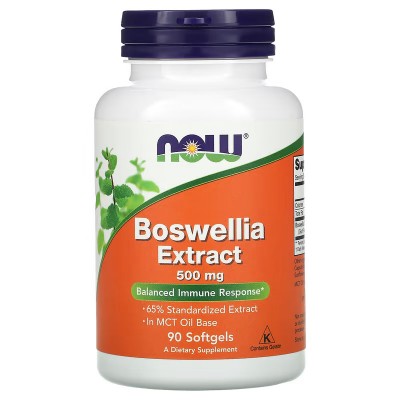 Boswellia en extracto 500 mg, 90 Perlas de NOW Foods NOW Foods NOW-04936 Suplementos Naturales acción Analgesica, Antiinflama...