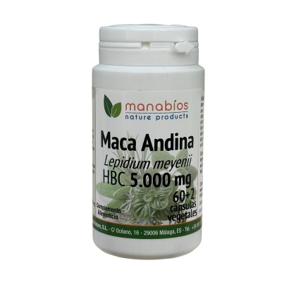 MACA HBC 60+2 Cápsulas 5000mg de MANABIOS Manabios 111465 Salud Sexual y Fertilidad salud.bio