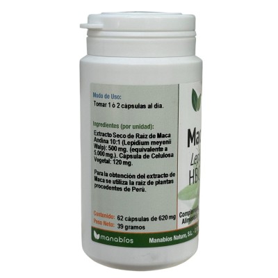 MACA HBC 60+2 Cápsulas 5000mg de MANABIOS Manabios 111465 Salud Sexual y Fertilidad salud.bio