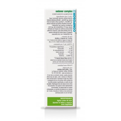 Composor 05 Sedaner Complex SIGLO XXI 50ml de Soria Natural SORIA NATURAL SOR-15205 Estados emocionales, ansiedad, estrés, de...