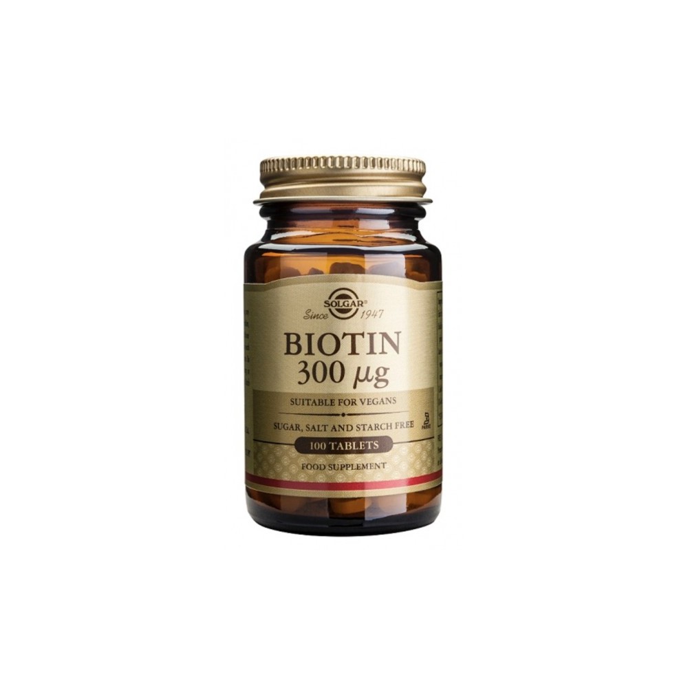 Biotina 300mcg. 100 comprimidos de Solgar Solgar 050280 Vitaminas y Minerales salud.bio
