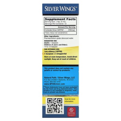 Silver Wings (Plata Coloidal 50PPM) 60ml de Natural Path Natural Path Silver Wings NSW-88088 Oligoelementos salud.bio