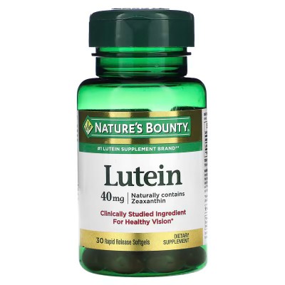 Luteina, 40 mg, 30 cápsulas de gel de liberación rápida de Nature's Bounty Nature'S Bounty NRT-44250 Ojos, visión salud.bio