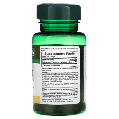 Luteina, 40 mg, 30 cápsulas de gel de liberación rápida de Nature's Bounty Nature'S Bounty NRT-44250 Ojos, visión salud.bio