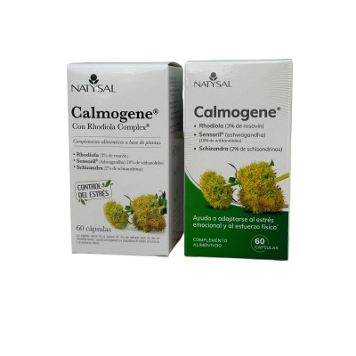 Calmogene® ó Rhodiola Complex® (Rhodiola rosea, Ashwaganda, Schizandra) 60 Cápsulas de Natysal Natysal  Estados emocionales, ...