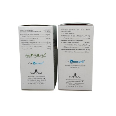 Calmogene® ó Rhodiola Complex® (Rhodiola rosea, Ashwaganda, Schizandra) 60 Cápsulas de Natysal Natysal  Estados emocionales, ...