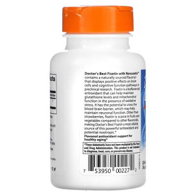 Fisetina con Novusetin, 100 mg, 30 cápsulas vegetales de Doctor's Best DOCTOR'S BEST DRB-00227 Antioxidantes salud.bio