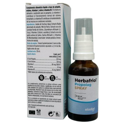 Herbafriol Propolag Spray 30ml de eladiet ELADIET Elaborados Dieteticos, s.a. ELA-21819 Acción benéfica garganta y pecho salu...