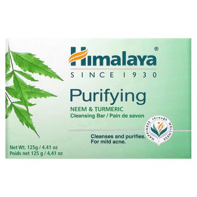 Jabón purificante, Nim y cúrcuma, 125 g de Himalaya Himalaya HIM-50070 Cuidado externo e higiene salud.bio