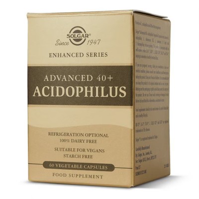 PROBIÓTICO Avanzado 40 Plus Acidophilus (Advanced 40+ Acidophilus 60 cápsulas) de solgar Solgar SOL-00777 Ayudas aparato Dige...