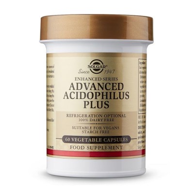 PROBIÓTICO Avanzado Plus Acidophilus (Advanced PLUS Acidophilus 60 cápsulas) de solgar Solgar SOL-00899 Ayudas aparato Digest...