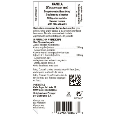 Canela china - 100 cápsulas vegetales de Solgar SOLGAR SOL-00877 Ayuda Glucemia y Diabetes salud.bio