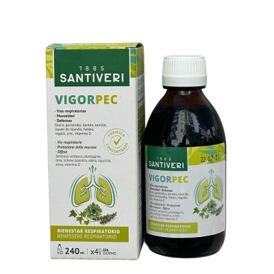 Vigor-pec jarabe 240ml. de Santiveri Santiveri  SAN-00149 Acción benéfica garganta y pecho salud.bio