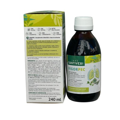 Vigor-pec jarabe 240ml. de Santiveri Santiveri  SAN-00149 Acción benéfica garganta y pecho salud.bio
