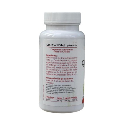 GRAVIOLA 90 Cápsulas 400mg de Plantis Artesania Agrícola 080062 Ayudas aparato Digestivo salud.bio