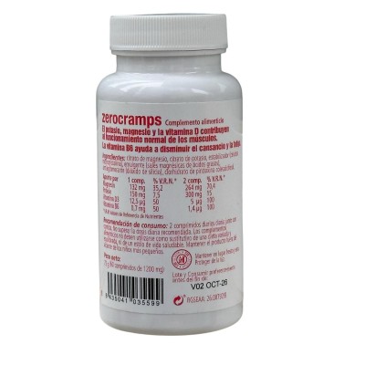 Zero Cramps (Magnesio+Potasio+D3+B6) de Plantis Artesania Agrícola ART-092037 Articulaciones, Huesos, Tendones y Musculos, co...