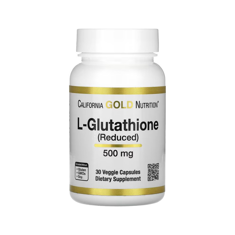 L-glutatión (reducido), 500 mg, 30 cápsulas vegetales de California Gold Nutrition California Gold Nutrition CGN-01897 Antiox...