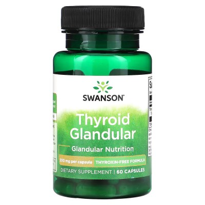 Tiroides y glándula, 200 mg, 60 cápsulas de Swanson Swanson SWV-11358 Tiroides salud.bio