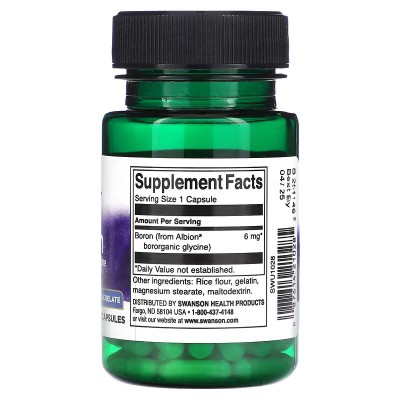 Albion, Boro, 6 mg, 60 cápsulas de Swanson Swanson SWV-21028 Vitaminas y Minerales salud.bio