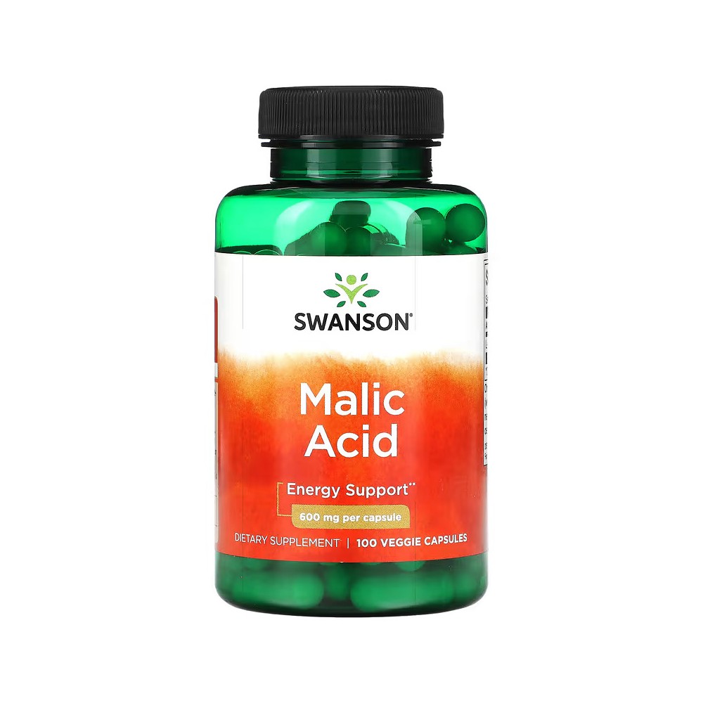Ácido málico, 600 mg, 100 cápsulas vegetales de Swanson Swanson SWV-01939 Articulaciones, Huesos, Tendones y Musculos, compon...
