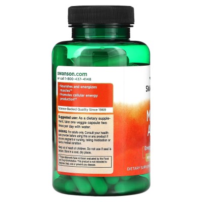 Ácido málico, 600 mg, 100 cápsulas vegetales de Swanson Swanson SWV-01939 Articulaciones, Huesos, Tendones y Musculos, compon...