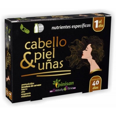 Cabello Piel y Uñas (nutrientes específicos) 40 Cápsulas de Pinisan Pinisan PIN-00158 Piel, Cabello y Uñas, Complementos y Vi...