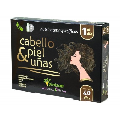 Cabello Piel y Uñas (nutrientes específicos) 40 Cápsulas de Pinisan Pinisan PIN-00158 Piel, Cabello y Uñas, Complementos y Vi...