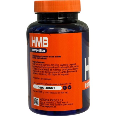 HMB Competition de 500mg 150 Cápsulas de Megaplus Megaplus 171005 Gainers: Los Mejores Suplementos Para Ganar Masa Muscular s...