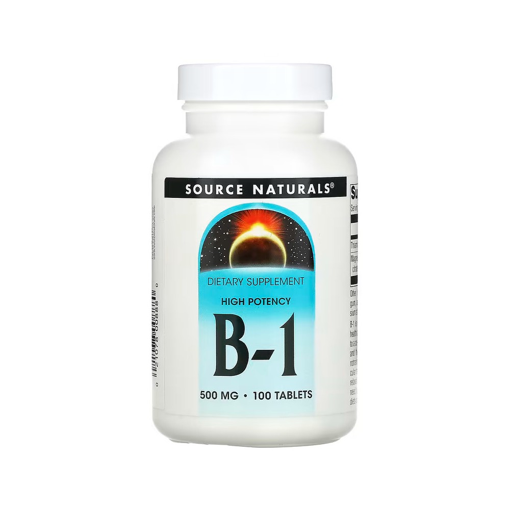 B1 Alta Potencia, 500 mg, 100 Tabletas de Source Naturals Source Naturals SNS-00888 Vitamina B salud.bio