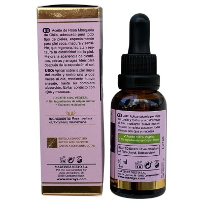 Aceite de Rosa Mosqueta 30ml con pipeta de Marnys Marnys AP600 Cosmética Natural salud.bio