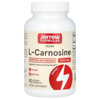 L-Carnosine, Beta-Alanyl-L-Histidine, 500 mg, 90 cápsulas de Jarrow Formulas Jarrow Formula JRW-15052 Complementos Alimentici...