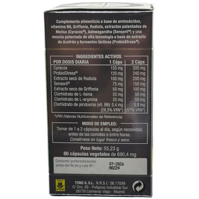 Nivelansi 80 cápsulas de Tongil Tongil H28 Estados emocionales, ansiedad, estrés, depresión, relax salud.bio