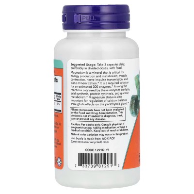 Citrato de Magnesio, 60 Cápsulas vegetales de Now Foods NOW Foods NOW-01291 Sistema inmunitario salud.bio