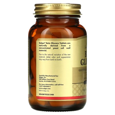 Beta Glucanos 60 Tabletas de Solgar SOLGAR SOL-00235 Sistema inmunitario salud.bio