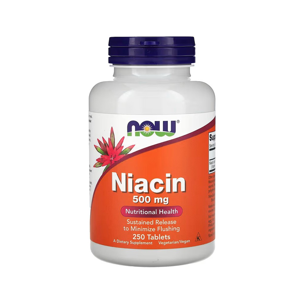 Niacina (vitamina B3) Niacinamida 500mg, 250 comprimidos de NOW Foods NOW Foods NOW-00482 Vitamina B salud.bio
