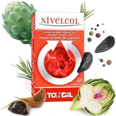 Nivelcol en 60 y 120 cápsulas de Tongil Tongil H14-H26 Ayudas niveles Colesterol y Trigliceridos salud.bio
