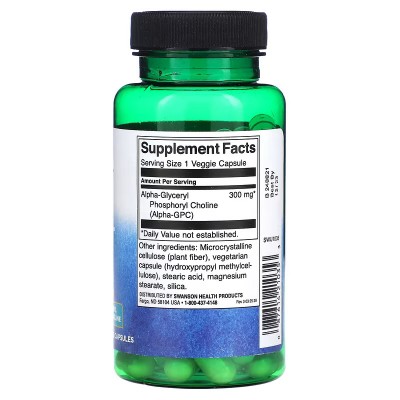 Alfa GPC 300 mg 60 cápsulas vegetales de Swanson Swanson SWV-21035 Ayuda Funcion Celebral salud.bio
