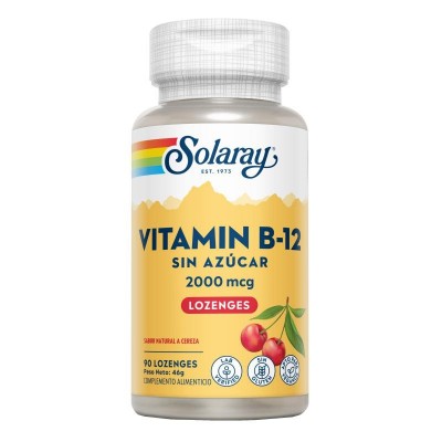 Vitamina B12 2000mcg 90 Comprimidos sublingual de Solaray SOLARAY SM-4350 Vitamina B salud.bio