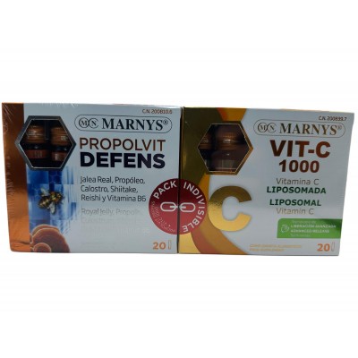 PACK 2x1 Propolvit Defens + Vitamina C 20 viales de MARNYS® Marnys PACK-MAR-08972 Sistema inmunitario salud.bio