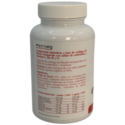 Escilag (Cartílago de tiburón) 150 cápsulas 641mg de Plantis Artesania Agrícola ART-03730 Articulaciones, Huesos, Tendones y ...