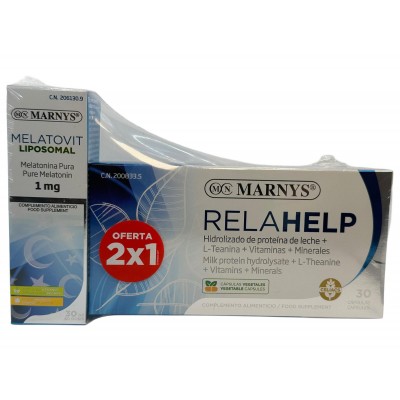 PACK 2x1 Melatovit Liposomal + Relahelp de MARNYS® Marnys PACKMN326MN831 insomnio y descanso salud.bio