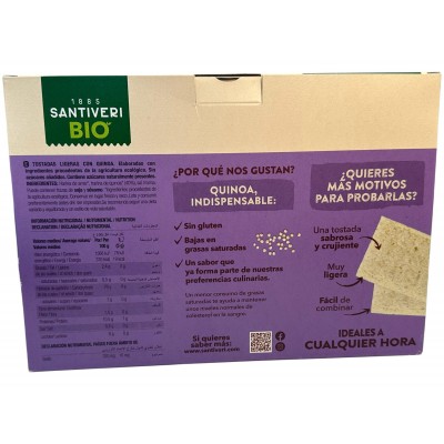 Tostadas Crujientes BIO de QUINOA 200gr de Santiveri Santiveri  SAN-03398 Alimentación salud.bio