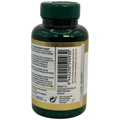 B Complex Complejo Vitamina B 100 comprimidos de Nature's Bounty Nature'S Bounty NRT-59093 Vitamina B salud.bio