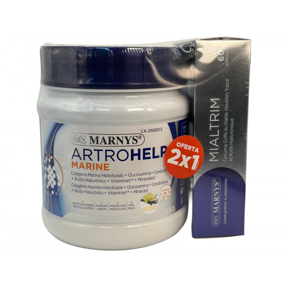 Pack 2x1 Artrohelp Marine 350g + Mialtrim de Marnys Marnys PACKMNP802MN112A Articulaciones, Huesos, Tendones y Musculos, comp...