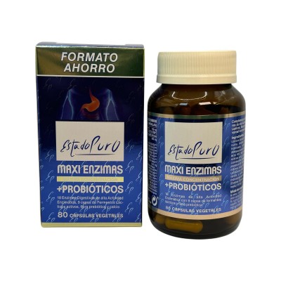 Maxi Enzimas con Probióticos 80 cápsulas de Estado Puro de Tongil Tongil M48 Ayudas aparato Digestivo salud.bio