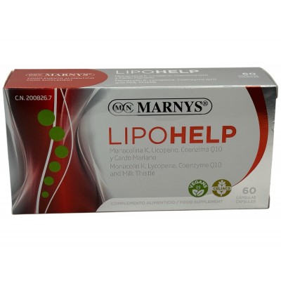 Lipohelp (Ayuda tu colesterol y trigliceridos) 60 cápsulas de Marnys Marnys MN105A Ayudas niveles Colesterol y Trigliceridos ...
