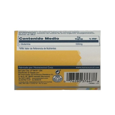L-glutamina 500mg 50 Cápsulas Vegetales de Solaray SOLARAY SOLA-37667 Suplementos Deportivos (Complementos Alimenticios) salu...